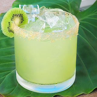 kiwi cocktail on leaf