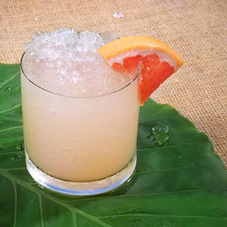 Pink cocktail on leaf