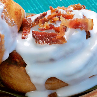 Bacon cinnamon roll